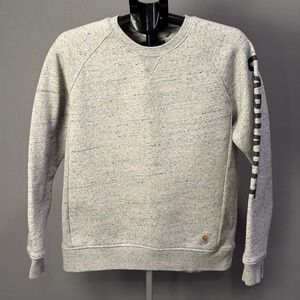 Carhartt Sweatshirt Youth Large 12-14 Gray Fleece Crewneck Sleeve Logo Pullover